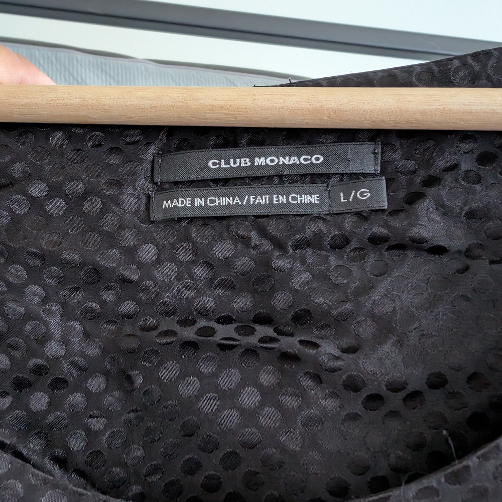 Club Monaco Black Ruffled Boxy Blouse - Picture 7 of 9